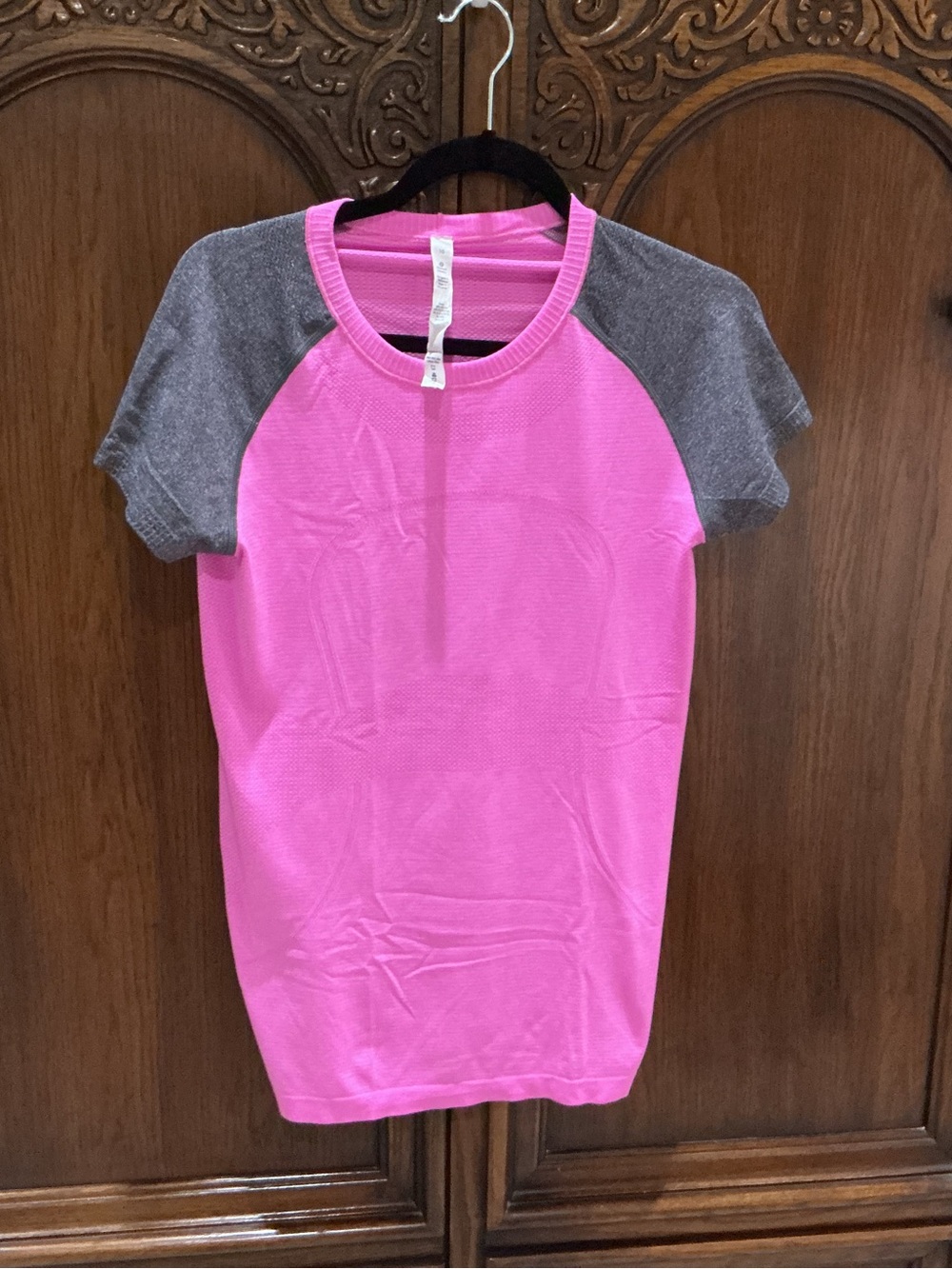 lululemon athletica Pink Tank with Heather Gray Raglan Sleeves
